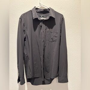 Hurley Men's Button Up Shirt Graphite Longsleeve Nike Dry Fit Size Large EUC